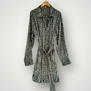 Cato Olive Green Shirt Dress with White Crescent Print
